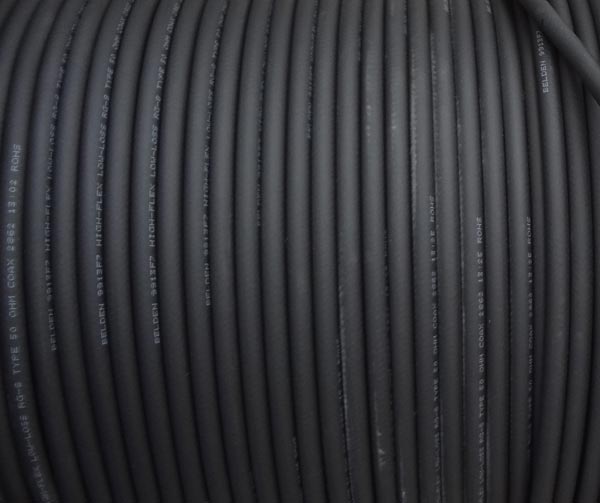 500ft RG8 low-loss flexible cable in 100ft coupled lengths